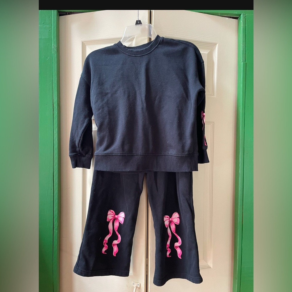 Black and Pink Set with Playful Bow Accents